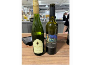 Some bottles of wine served at the 2024 First Annual Pollinator Project Gala one white one red